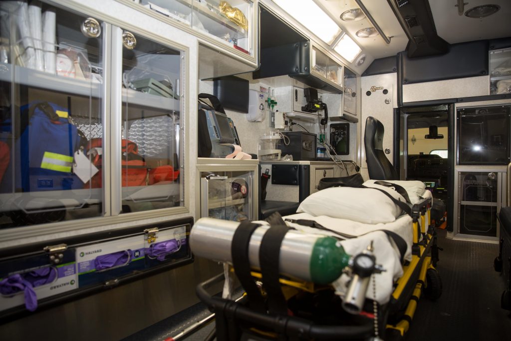 Inside Mahnomen Health Center ambulance